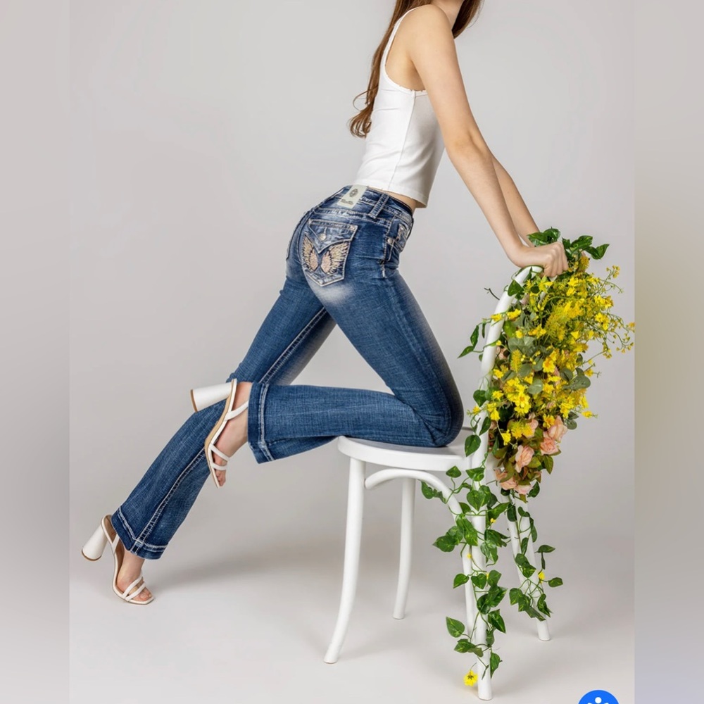 NWT - Pastel Angel Wing Bootcut Miss Me Jeans